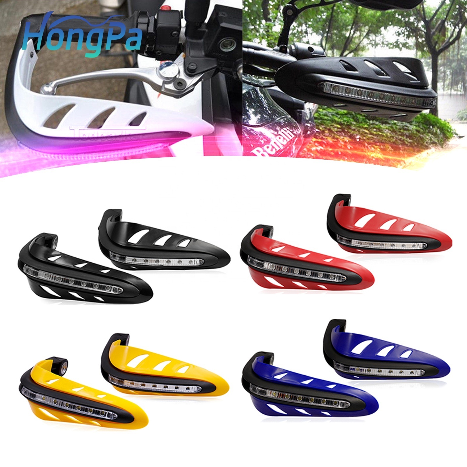 Universal Motorcycle Handlebar Hand Protector LED Light ABS Handguards Motorcycle Hand Guard