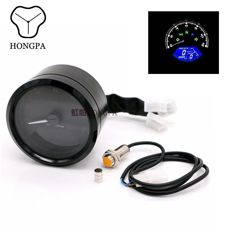 Motorcycle meter LED digital light indicator tachometer odometer speedometer oil meter multifunction with night vision dial