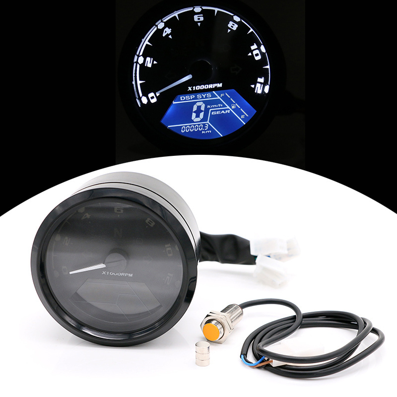 Motorcycle meter LED digital light indicator tachometer odometer speedometer oil meter multifunction with night vision dial