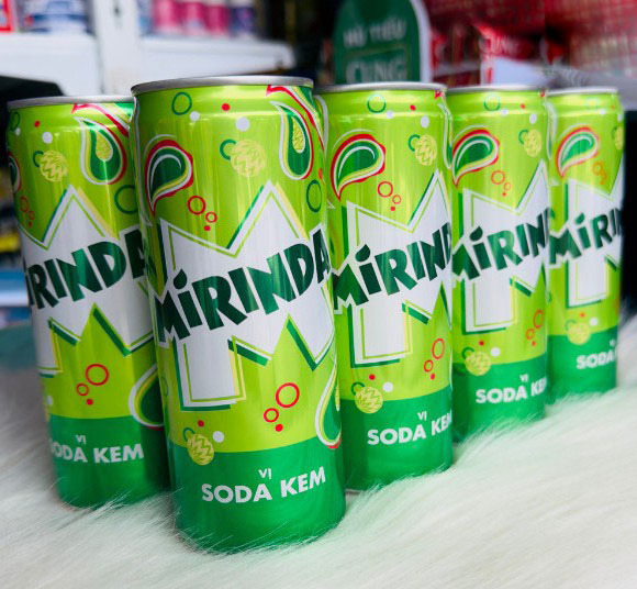 High quality soft drinks Mirindaa cream soda fruity carbonated drinks can 320ml Beverages Organic Delicious Energy Drink Vietnam