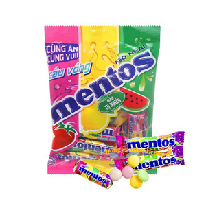 Wholesales Mentoss rainbow chewy candy 24 bars x 336g Mini Soft mixed Fruit Sweet Gummy Candy Chewing Candy