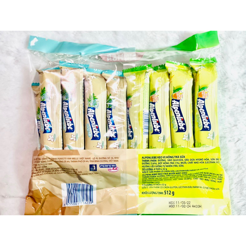 Cheap price export confectionery Alpenlieb milk tea and pomelo honey tea flavor hard Candy 512gx24bags Jawbreaker candy