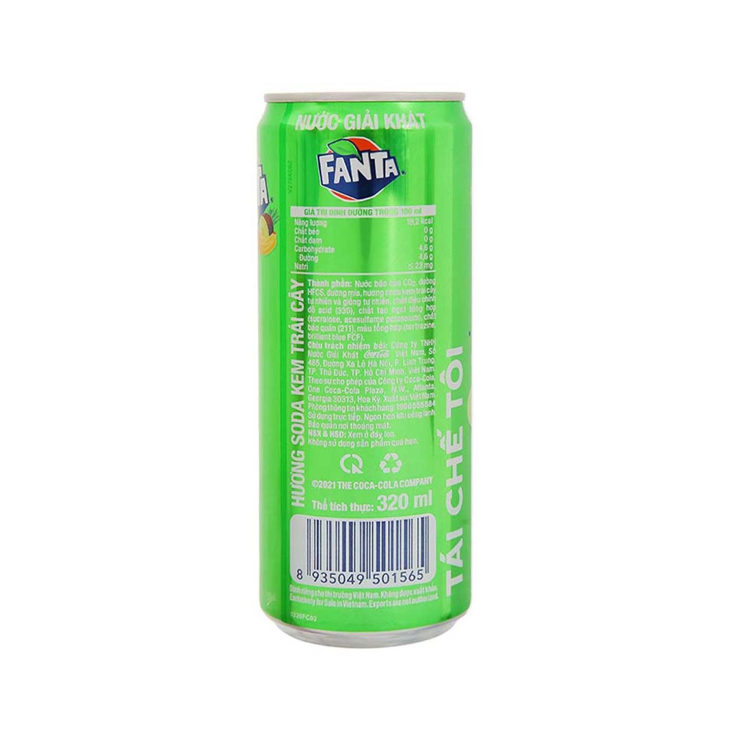 Exporter Soft Drinks Fantaa Cream Soda Fruity Carbonated Drinks Can 320ml Beverages Organic Delicious Energy Drinks from Vietnam