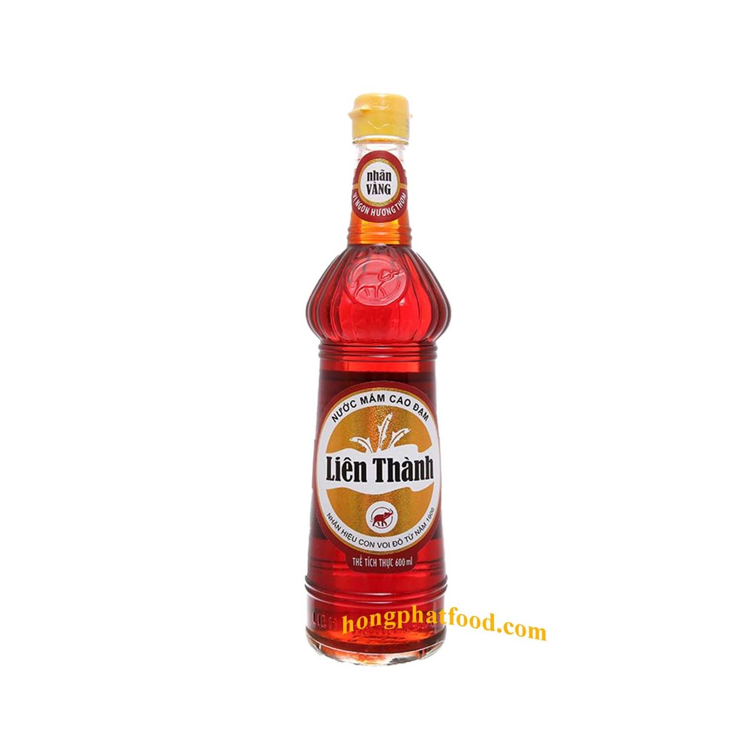 Premium Quality Lien Thanh Yellow label 38N fish Sauce - Export Anchovy fish sauce glass bottle 600ml from Vietnam seafood sauce