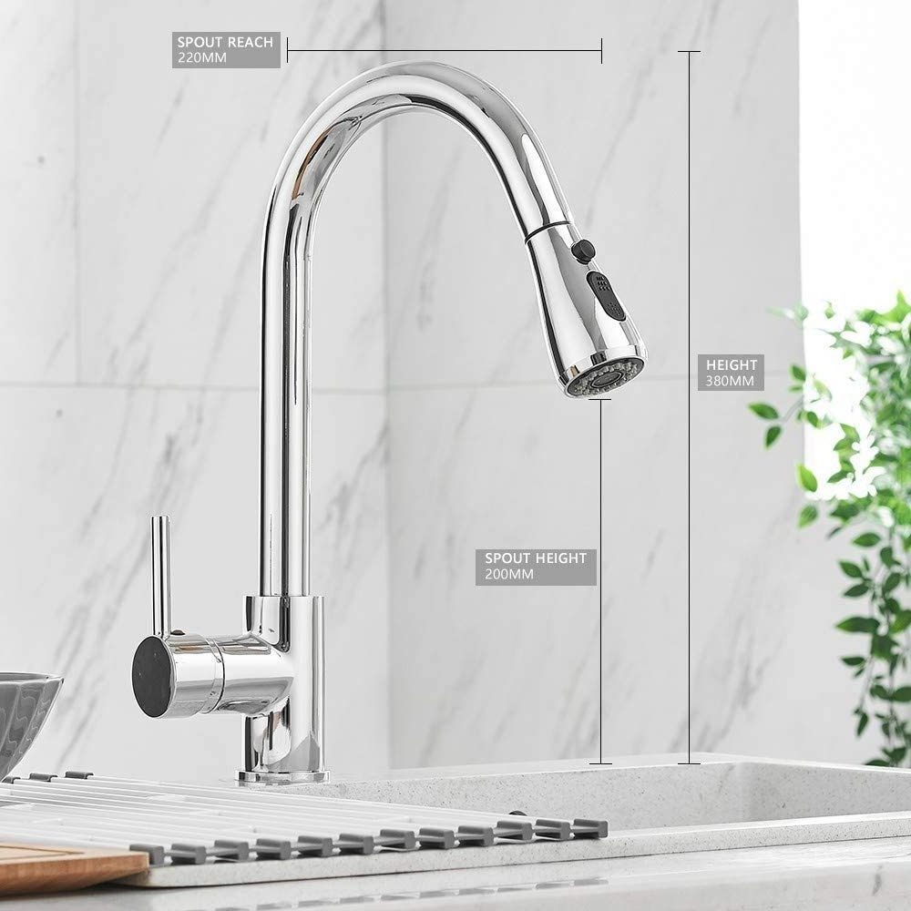 HP New modern Style 304 Stainless Steel kitchen taps Pull Out pull down kitchen mixer sink faucet Sink Kitchen Faucets With Spra