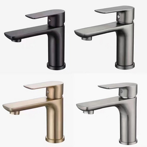 HPSUS304 Stainless Steel Bathroom Faucet one Hole Mixer Tap Deck Mount Black Tap Single Handle Lavatory Basin Vanity Sink Faucet