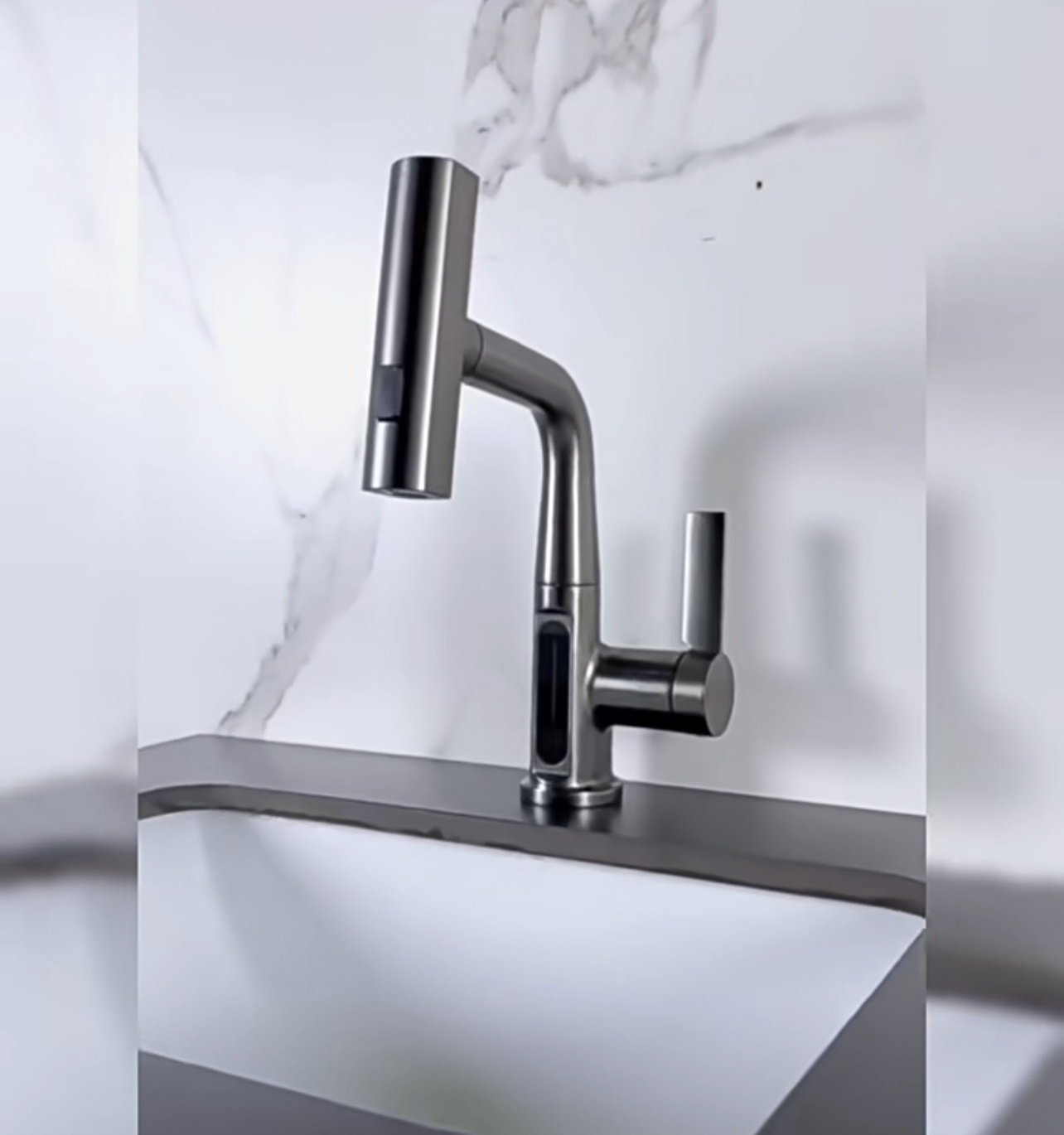 HP New Arrival  Waterfall Sink Kitchen Rotation Flying Rain Tap Faucet Hot Cold Mixer  Smart Kitchen Faucet SS304  Stainless Ste