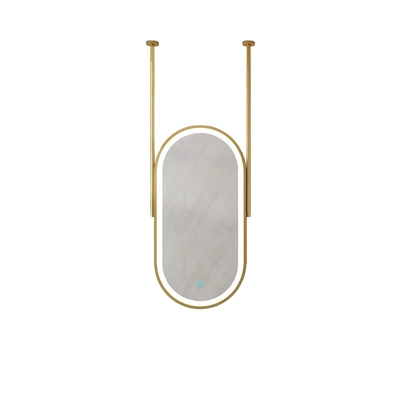 Oval mirror ceiling hanging mirror hotel bathroom mirror with lights