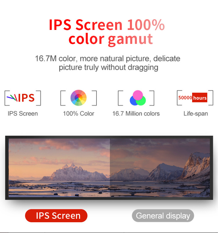 19 21 23.1 24 28 29 36.6 37 47.1 48 Inch Shelf Advertising Display Lcd Bar Screen Ultra Wide Bar Lcd For Advertising
