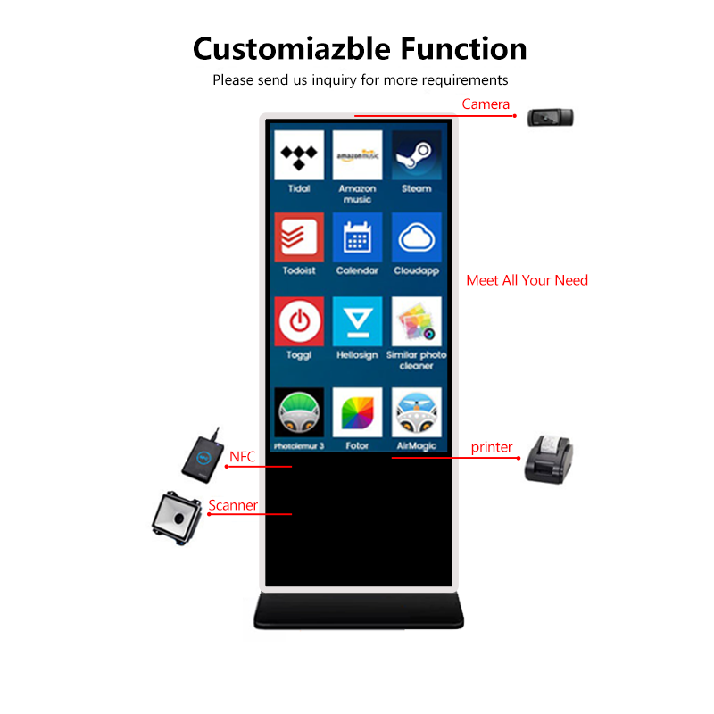 Full HD Touch Screen Free Standing Kiosk 43 Inch Indoor LCD Advertising Player