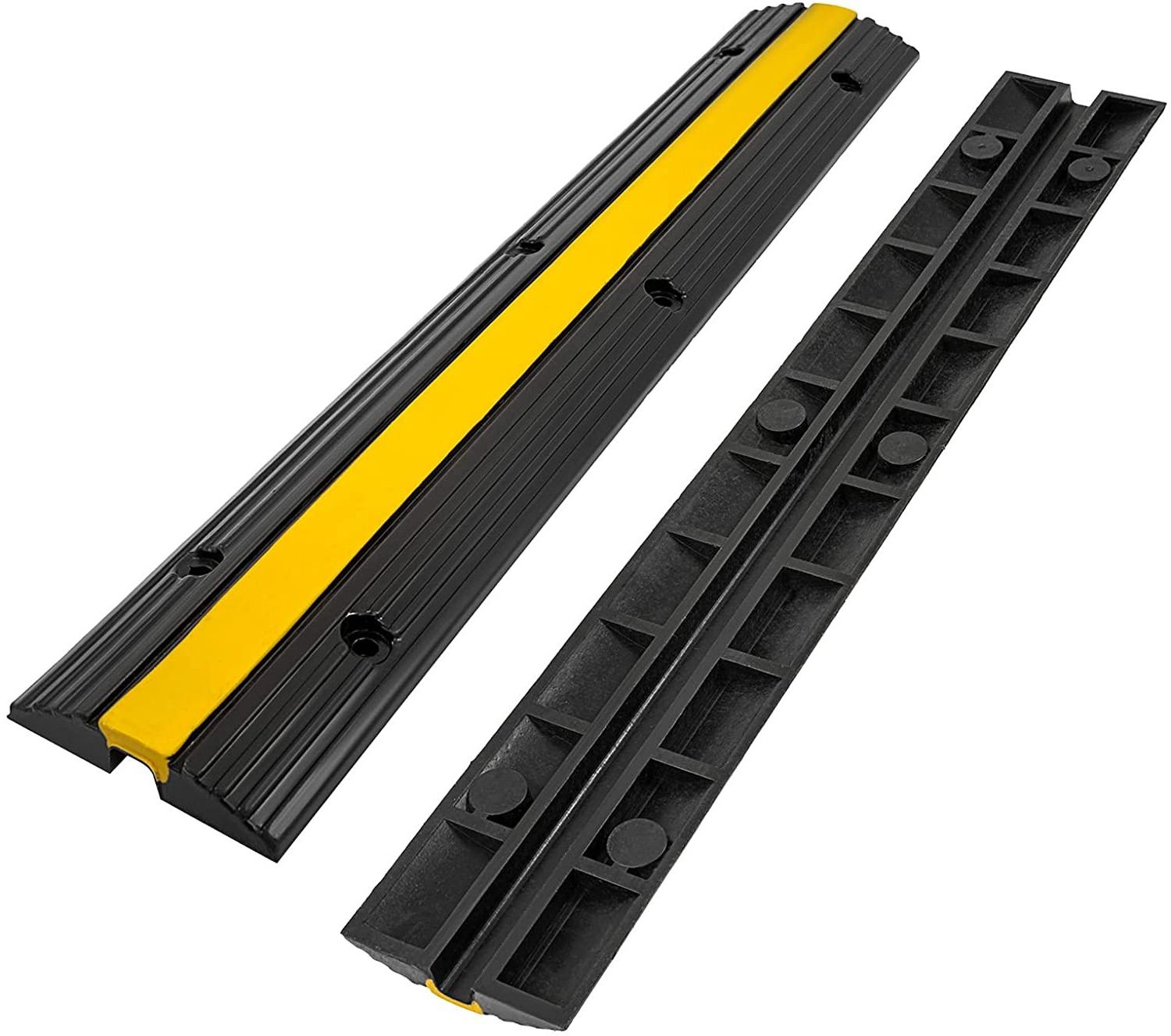 1-Channel Rubber Cable Protector Ramps  Cable Wire Cord Cover Ramp Speed Bump Driveway Hose Cable Ramp Protective Cover