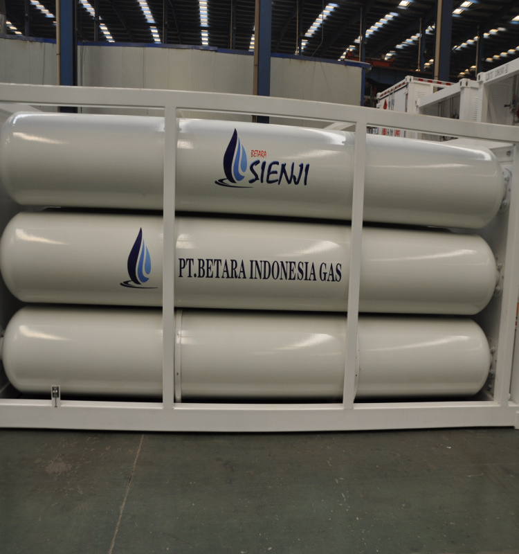 Purity 99.999% Helium Gas Semi Trailer 16-Tube 20-feet High Pressure Gas Tube Skid Container