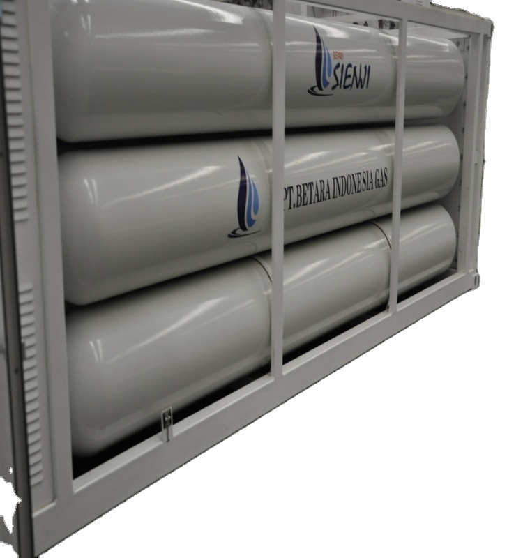 CNG Helium Hydrogen 10 Jumbo Tubes Skid Container Semi Trailer