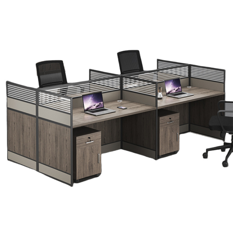 Modern design office furniture single seat staff workstation wooden computer table office desks table with storage cabinet