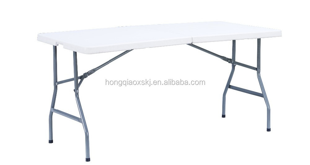 152CM 5 ft hot selling high quality outdoor cafeteria table foldable metal leg plastic folding camping trestle table for  events