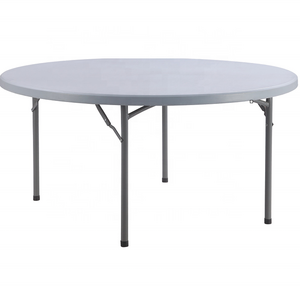 5ft Plastic Folding table round used for banquet outdoor wedding folding table