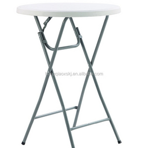 80cm Wholesale outdoor round plastic foldable cocktail coffee bar table  with high legs for party wedding