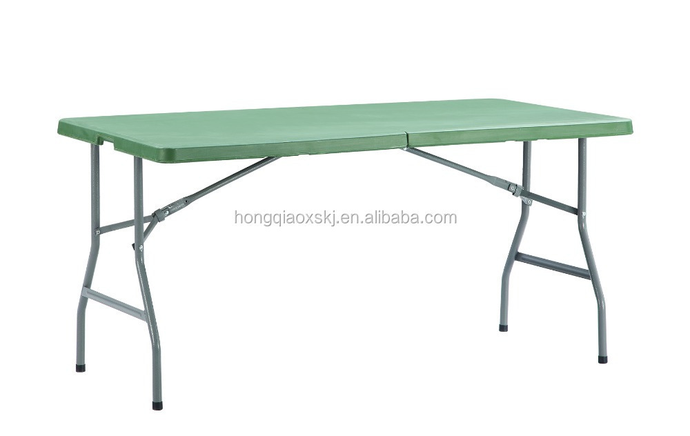 152CM 5 ft hot selling high quality outdoor cafeteria table foldable metal leg plastic folding camping trestle table for  events