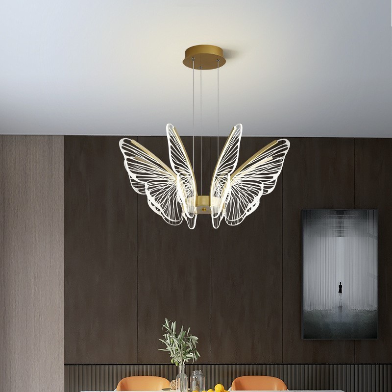 Modern Home Pendant Light Nordic Simple Modern Led Living Room Butterfly Chandelier Acrylic Bedroom Creative Lighting