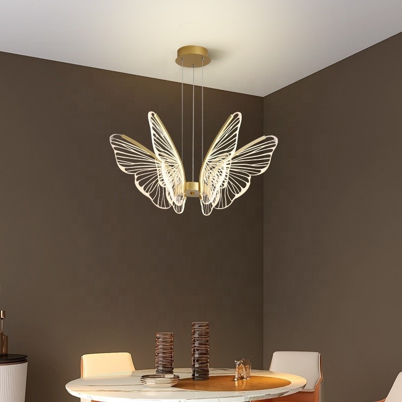 Modern Home Pendant Light Nordic Simple Modern Led Living Room Butterfly Chandelier Acrylic Bedroom Creative Lighting