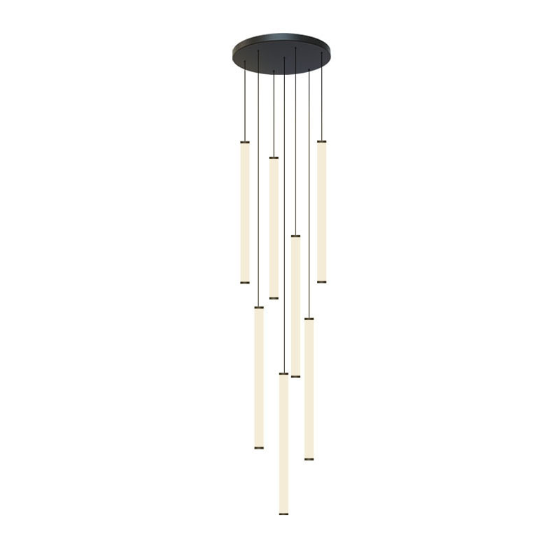 Modern Luxury Led Pendent Lamp Light Living Room Lighting Loft Black Ceiling Suspension Chandelier Acrylic Staircase Chandeliers