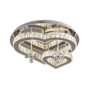 Modern LED Heart Shaped Crystal Bedroom Pendant Light Dining Room Ceiling Lamp Bedroom Ceiling Lamp New Ceiling Lamp