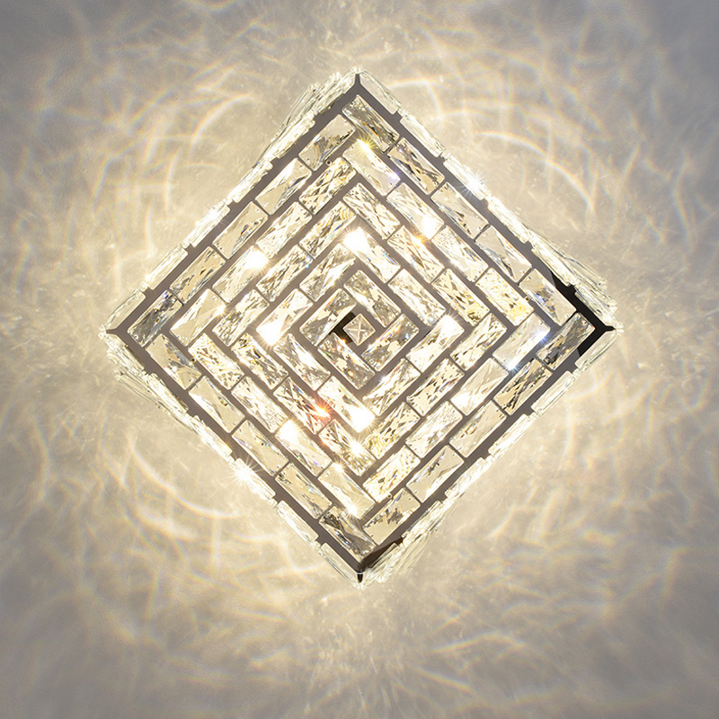 Modern LED Ceiling Light Indoor Crystal Ceiling Lamp Bedroom Living Room Hallways Corridor Square Ceiling Lamp Fixture