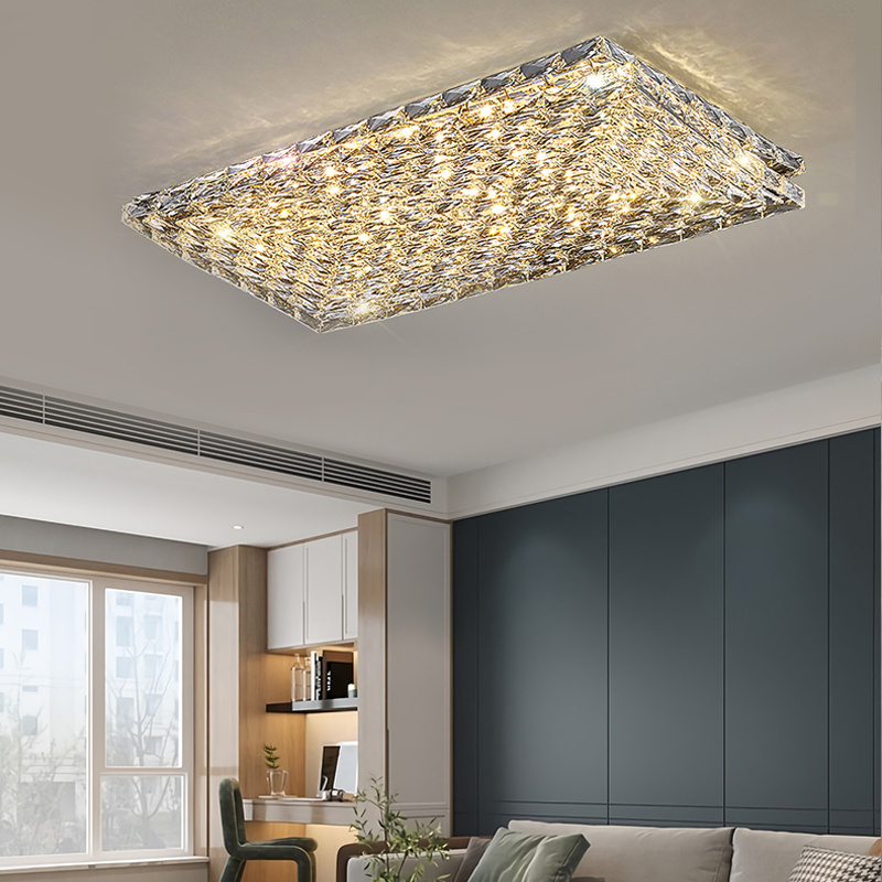 Modern LED Ceiling Light Indoor Crystal Ceiling Lamp Bedroom Living Room Hallways Corridor Square Ceiling Lamp Fixture