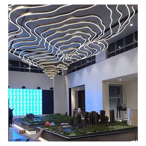 Creative Customized Hotel Sales Office Chandelier Conference Room Sand Table Modern Lobby Art Led Strip Chandelier