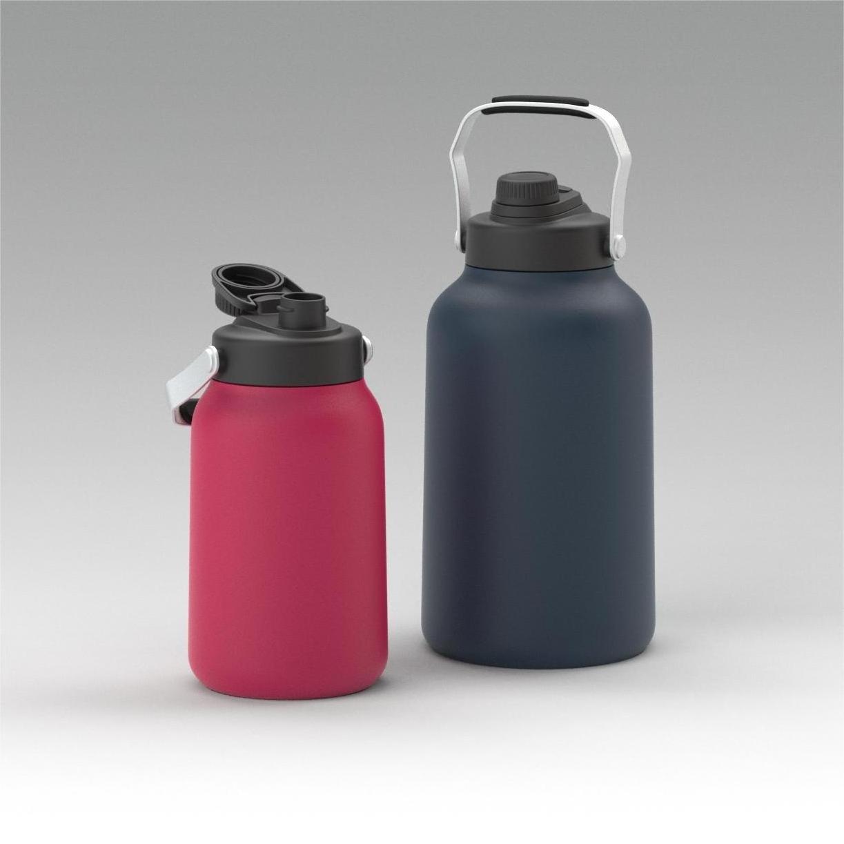 High Quality 64/128 oz Insulated Vacuum Sports Water Bottle with Straw And Lid Stainless Steel Sport Half Gallon Water Jug