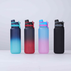 32oz/1L Plastic Water Bottle Leak Proof Sport Drinks Jug with Lock Cover 2 in 1 Lid Water Bottle