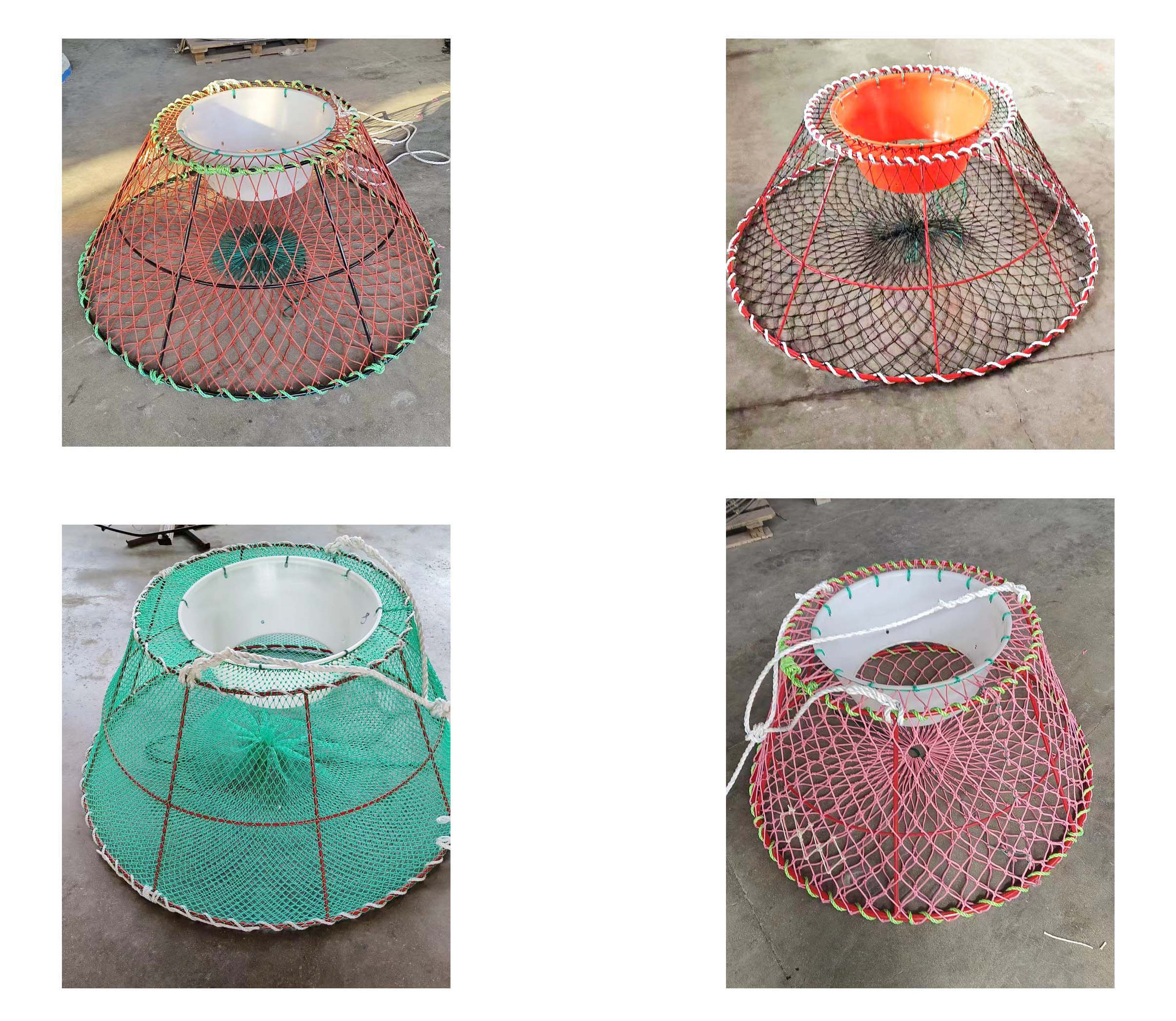 Foldable PE net long aquaculture fish cage lobster crab fishing trap