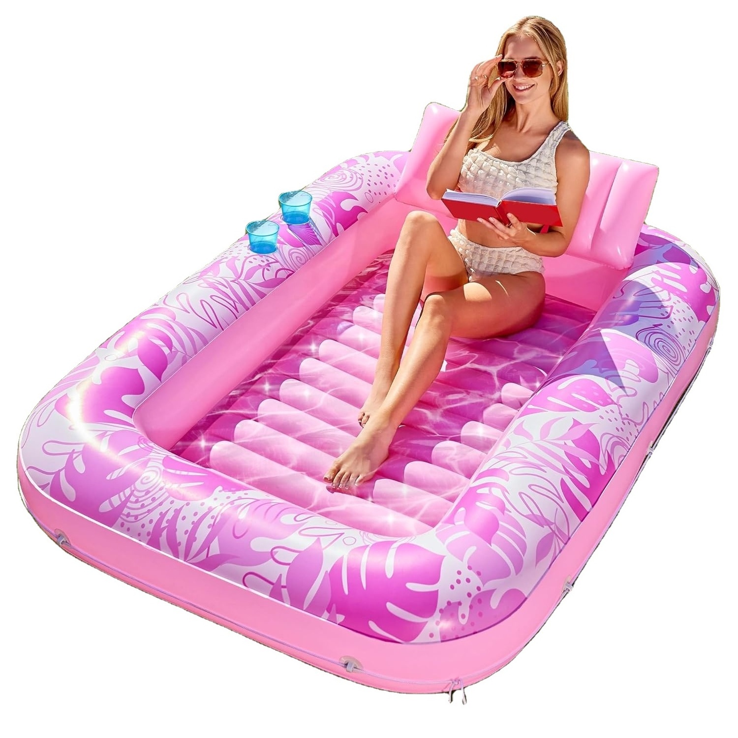 Inflatable Tanning Pool Lounger Float for Adults