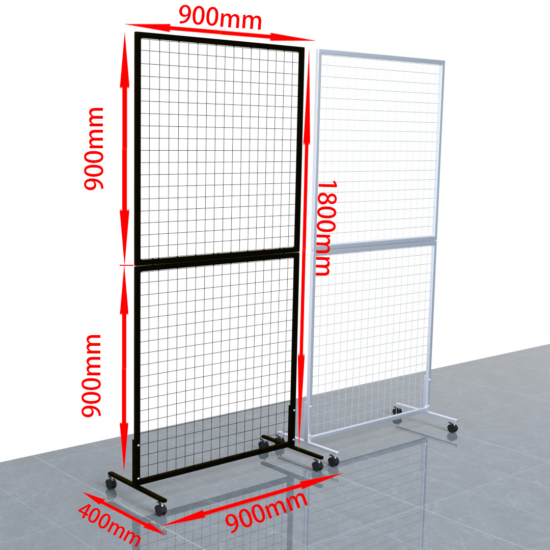 OEM&ODM Free Standing Grid Wall Panels Display Rack  Metal Mesh 50*50MM Shelves Supermarket Factory Custom Store Display