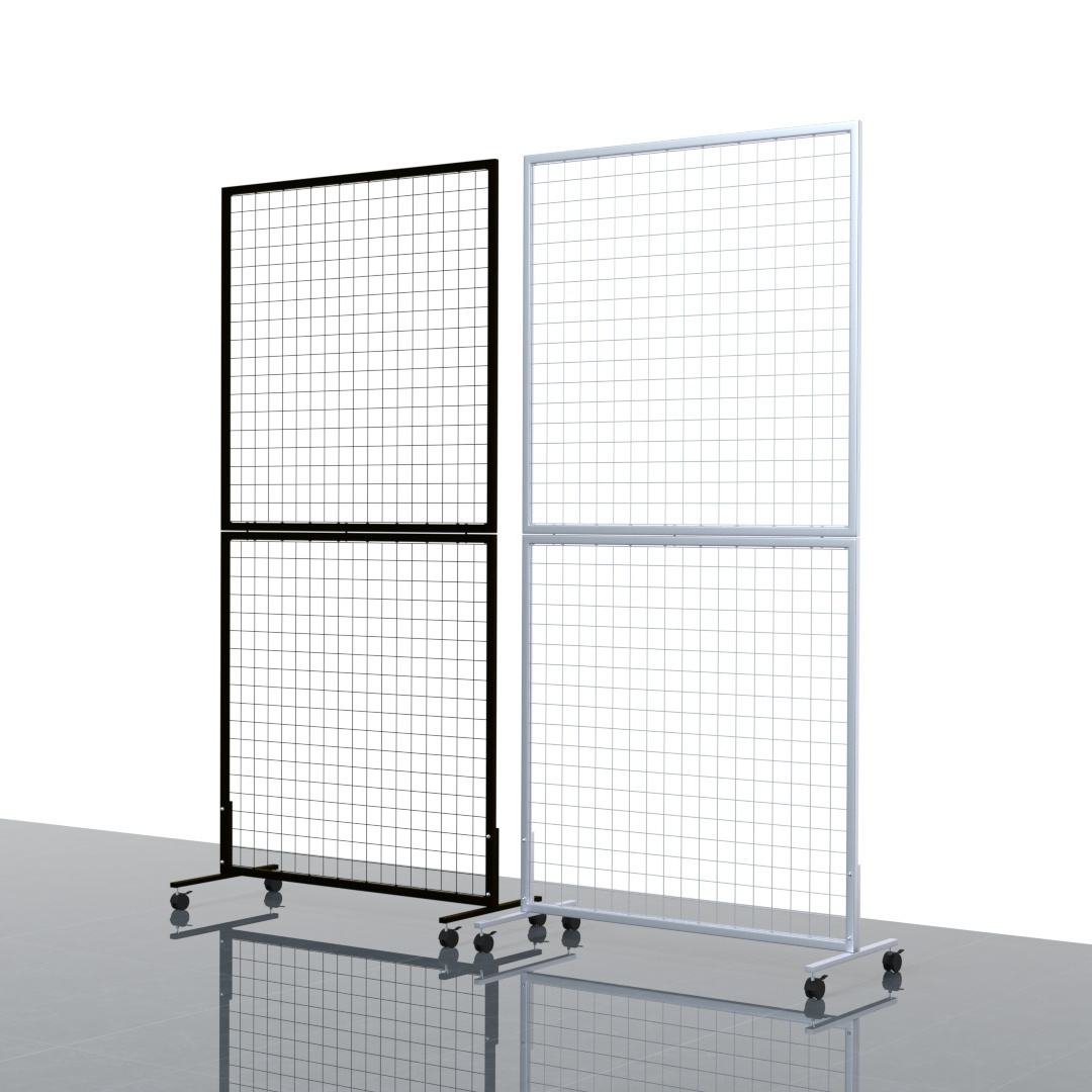 OEM&ODM Free Standing Grid Wall Panels Display Rack  Metal Mesh 50*50MM Shelves Supermarket Factory Custom Store Display