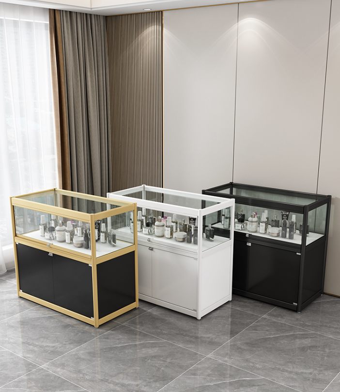 Custom Department Store Metal Show Case Display Glass Optical Shop Glass Cabinet Display Case Modern Design Show Case