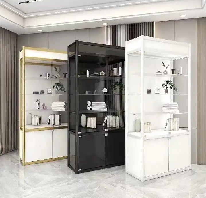 Phone Mobile Shop Showcase Tempering Glass Display Cabinet With Lock Commercial Glass Cabinet For Living Room Showcase