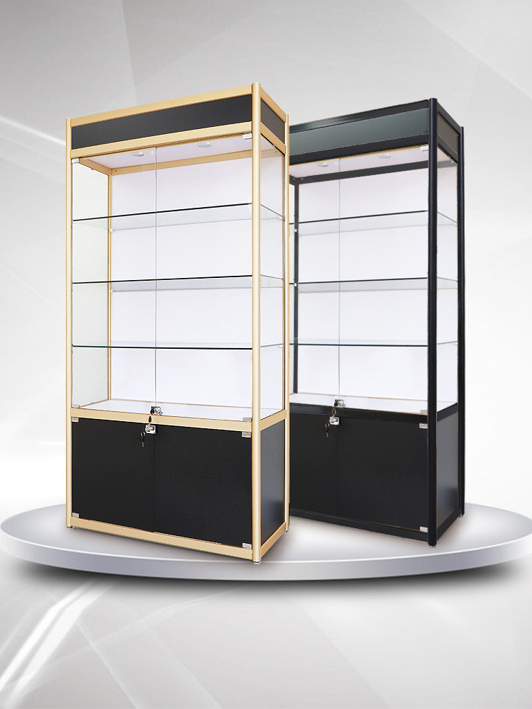 Phone Mobile Shop Showcase Tempering Glass Display Cabinet With Lock Commercial Glass Cabinet For Living Room Showcase