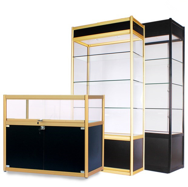 Custom Department Store Metal Show Case Display Glass Optical Shop Glass Cabinet Display Case Modern Design Show Case