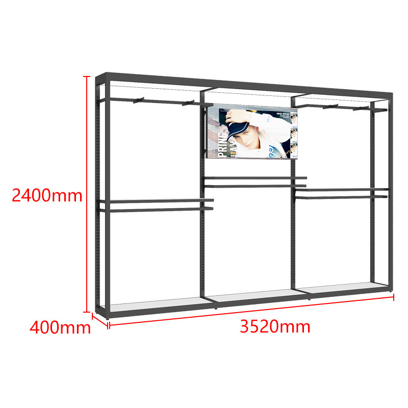 Custom Design Dress Display Clothes Rack Trendy Fashion Clothing Racks For Boutique Garments Metal Hanging Display Rack