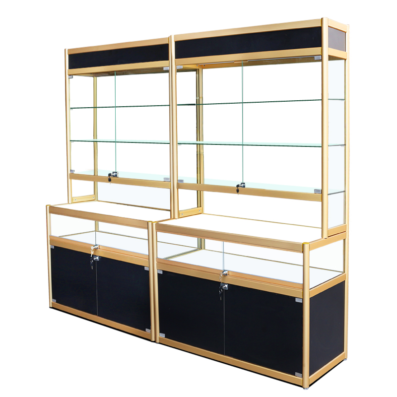 Custom Department Store Metal Show Case Display Glass Optical Shop Glass Cabinet Display Case Modern Design Show Case