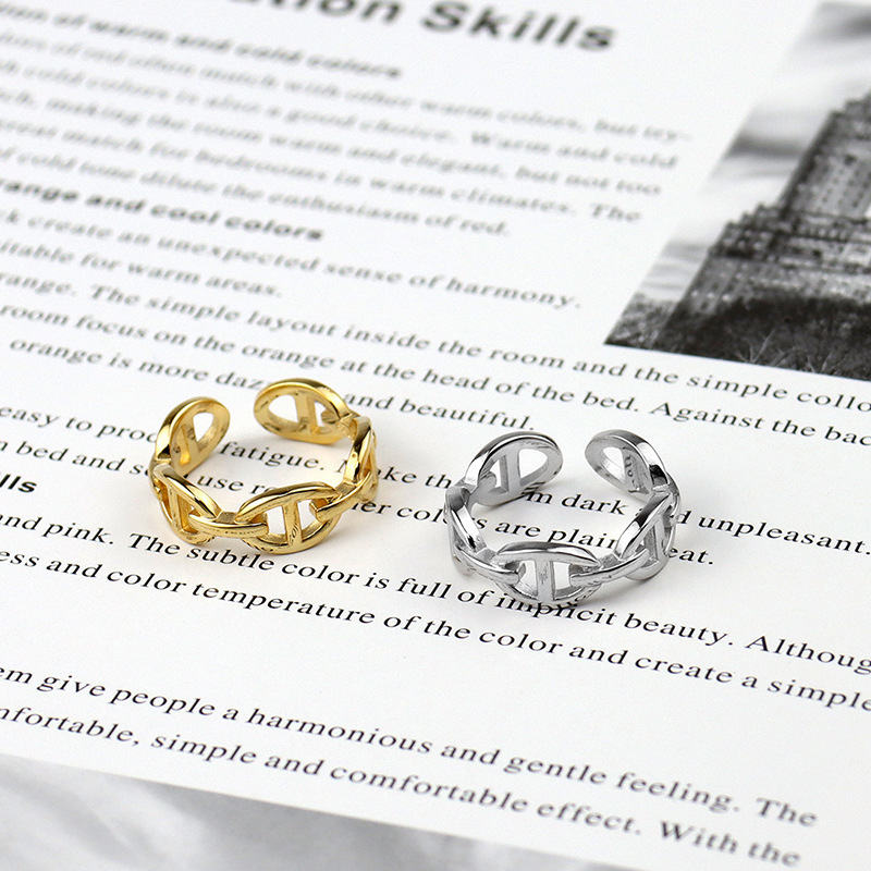 Hot Selling Vintage Rings Women Brass Rhodium Plated Gold Plated Lock Adjustable Ring