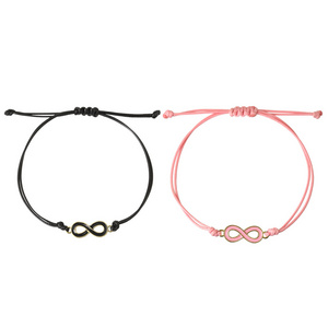 Vintage Handmade Wax Thread Couple Jewelry Gift Minimalist Braided Infinite symbols Solid Color Friendship Rope Bracelets