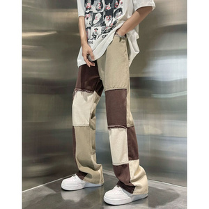 New Arrival popular hot seller hip hop Baggy  High Street PUNK STYLE popular stacked jeans men fashion jeans