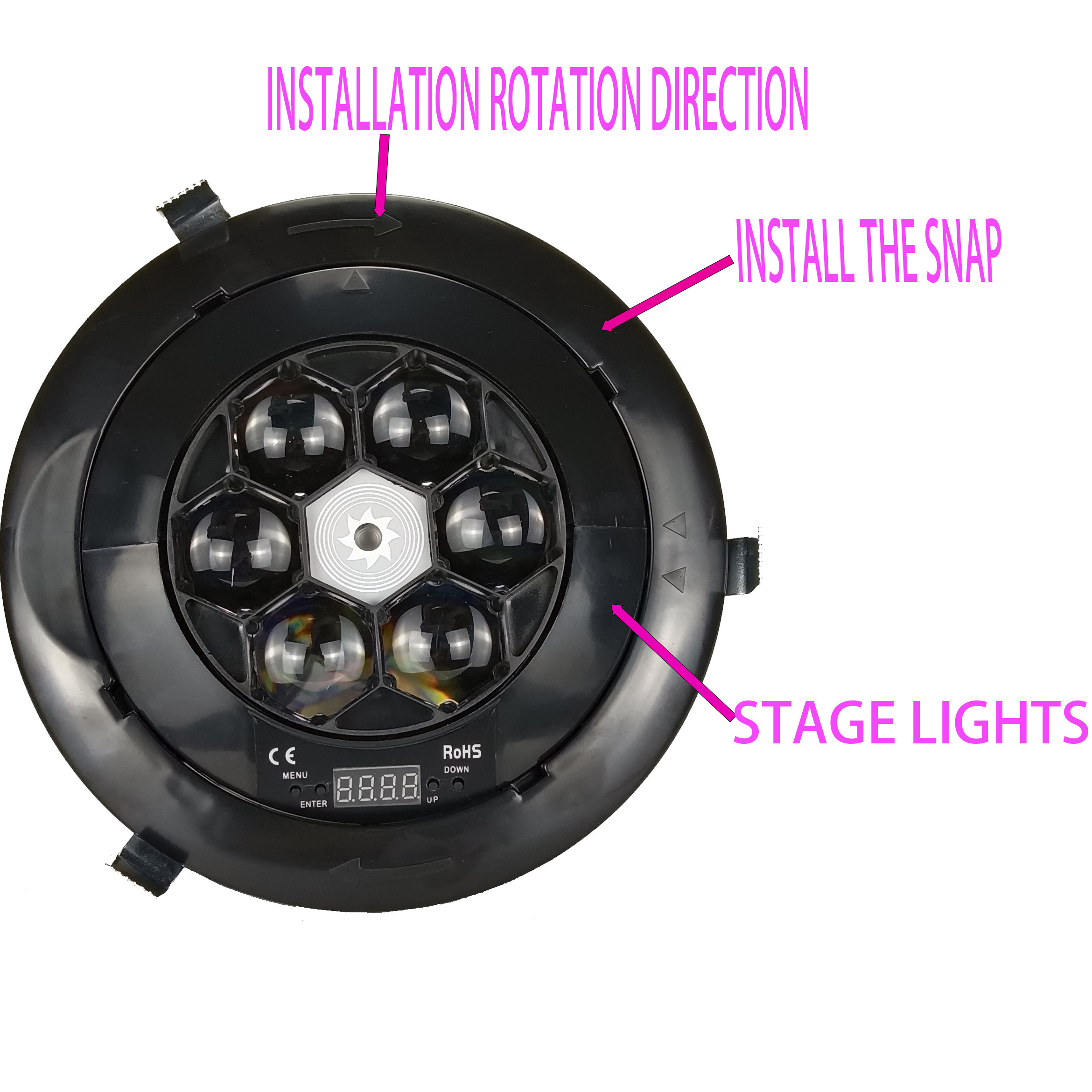 HR Led Rgbw 4 In1 10w* 6pcs Bee Eyes Beam With Laser Green Moving Lazer Lights Strobe Laser Projector 6 Eyes Led Effect Light