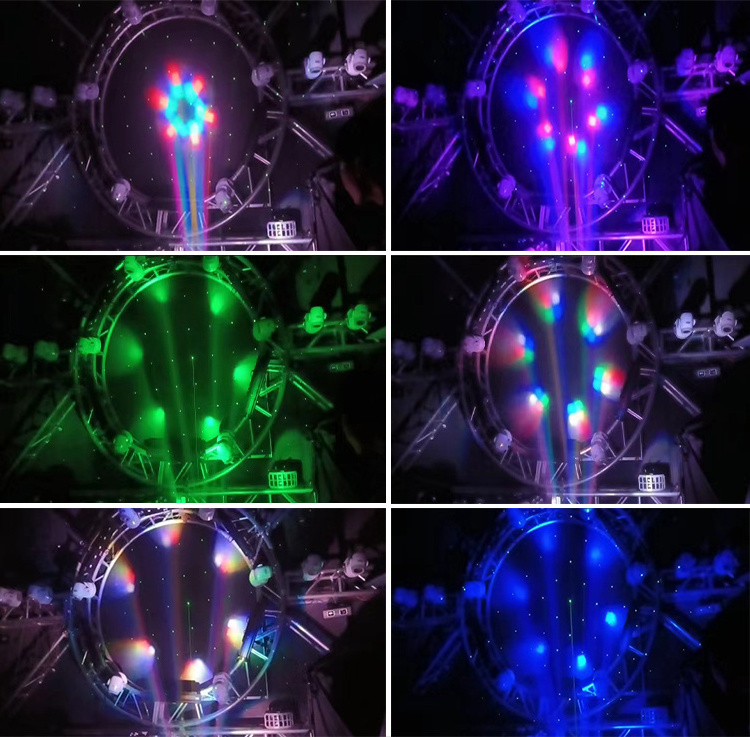 HR Led Rgbw 4 In1 10w* 6pcs Bee Eyes Beam With Laser Green Moving Lazer Lights Strobe Laser Projector 6 Eyes Led Effect Light