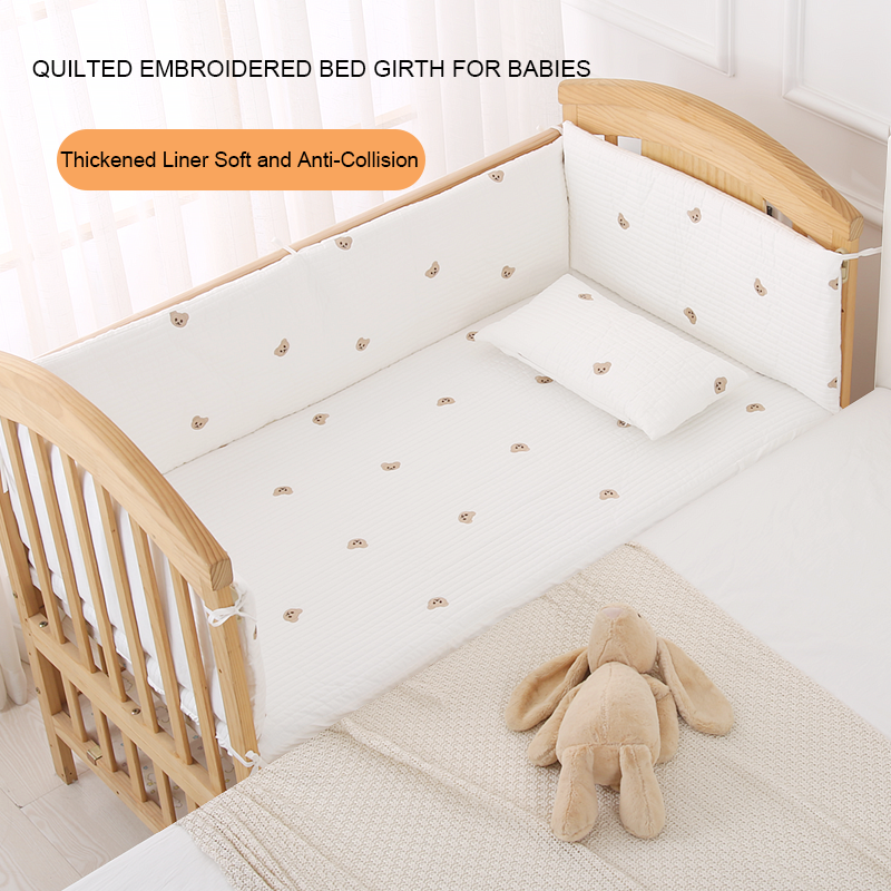 Custom Crib Baby Crash-Proof Baby Bedding Embroidered Disassembled and Washable Crib Wrap Thickened Liner