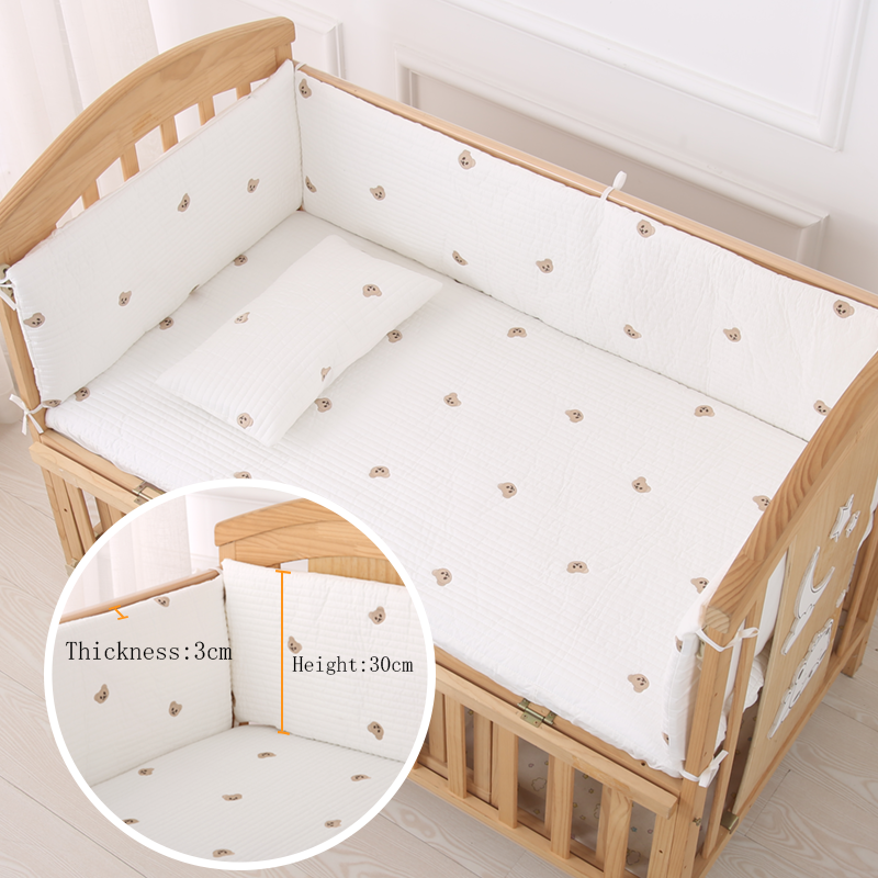 Custom Crib Baby Crash-Proof Baby Bedding Embroidered Disassembled and Washable Crib Wrap Thickened Liner