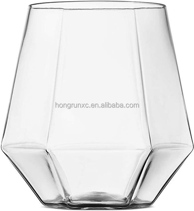 Diamond Shape Reusable Unbreakable Plastic Wine glasses