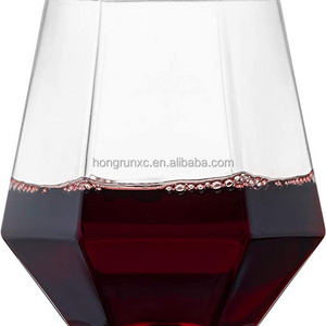 Diamond Shape Reusable Unbreakable Plastic Wine glasses